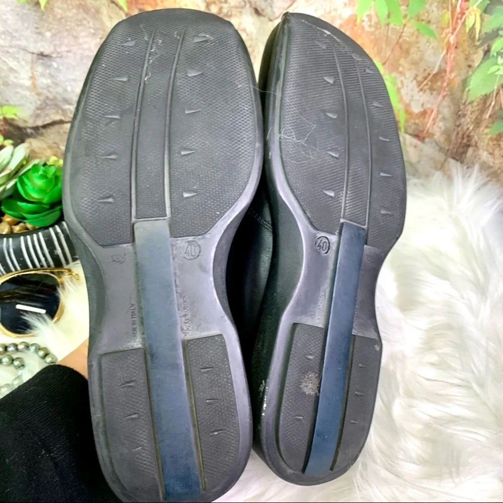TO BOOT NEW YORK ADAM DERRICK Men's Black Leather Italian Slip-Ons, 7.5/40 EU